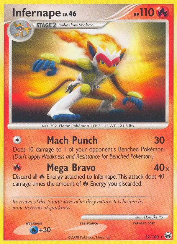 Infernape 22 card from Majestic Dawn