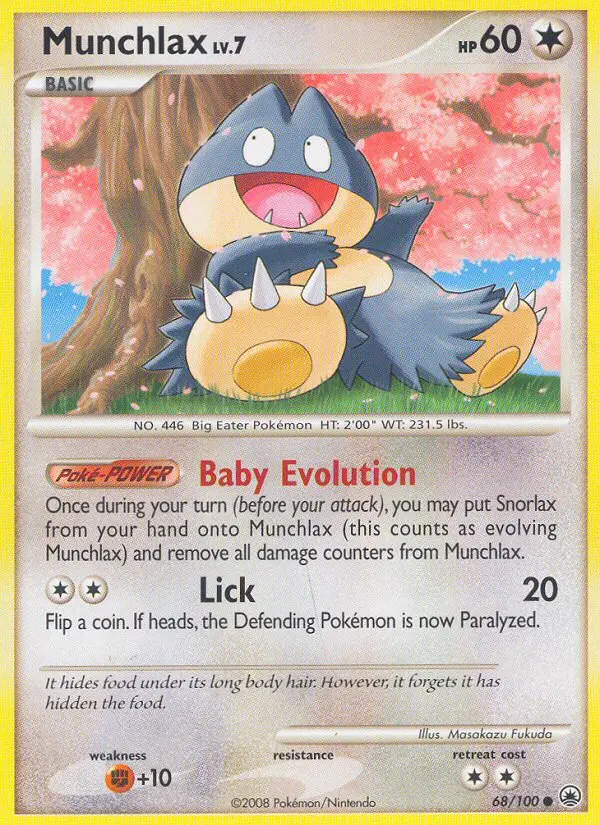 Munchlax 68 card from Majestic Dawn