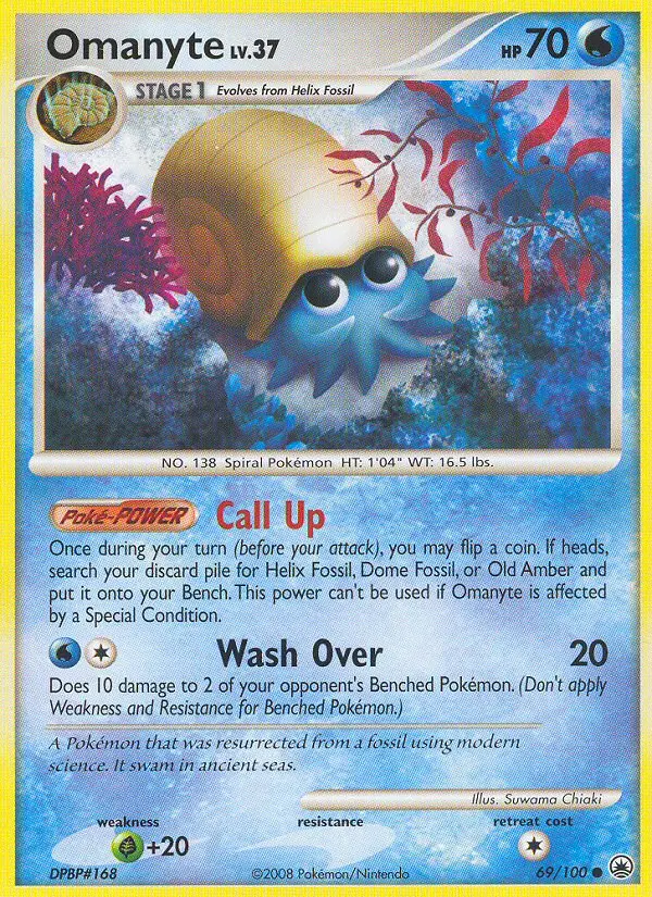 Omanyte 69 card from Majestic Dawn
