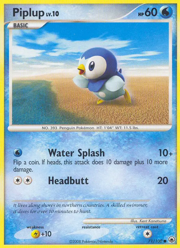 Piplup 71 card from Majestic Dawn
