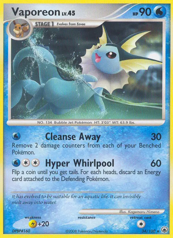 Vaporeon 34 card from Majestic Dawn