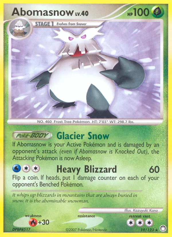 Abomasnow 19 card from Mysterious Treasures