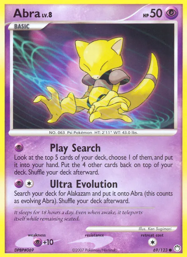 Abra 69 card from Mysterious Treasures