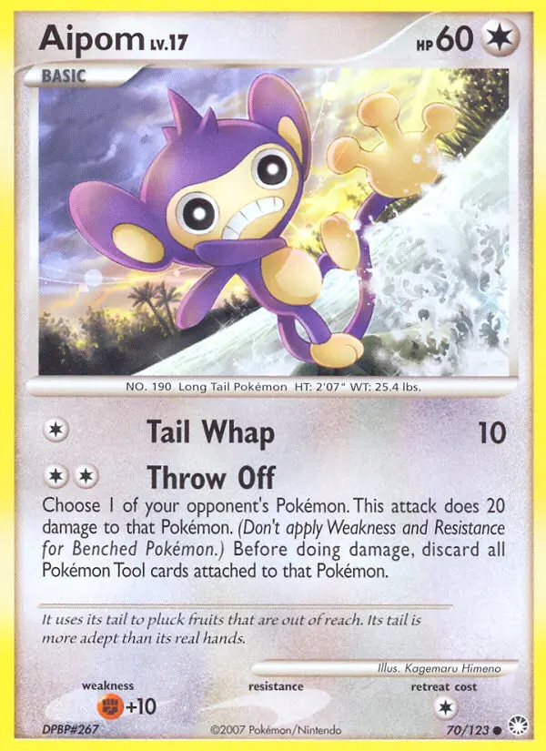 Aipom 70 card from Mysterious Treasures