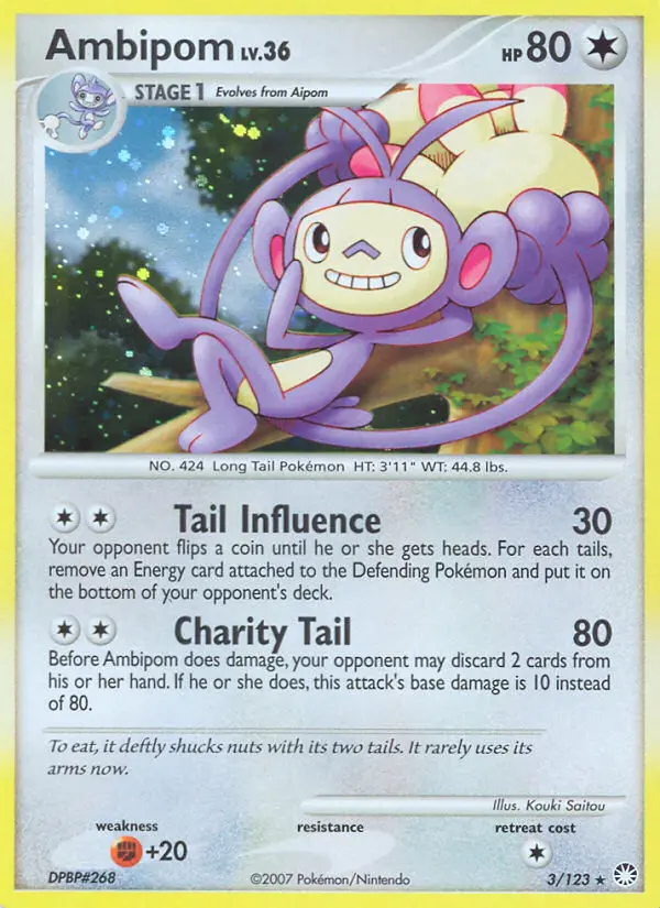 Ambipom 3 card from Mysterious Treasures