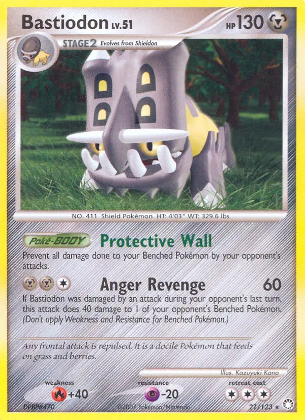 Bastiodon 21 card from Mysterious Treasures