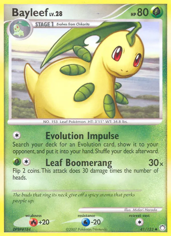 Bayleef 41 card from Mysterious Treasures