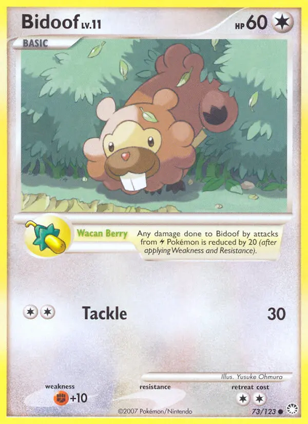 Bidoof 73 card from Mysterious Treasures