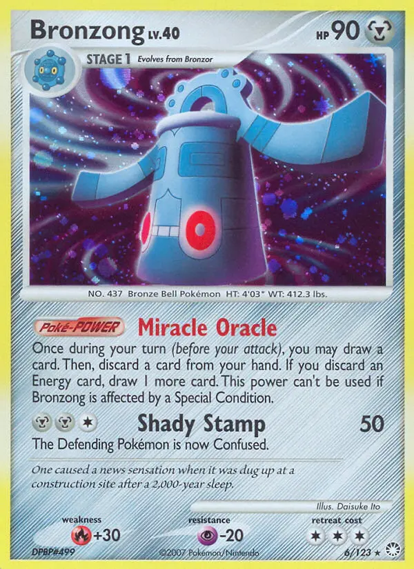 Bronzong 6 card from Mysterious Treasures