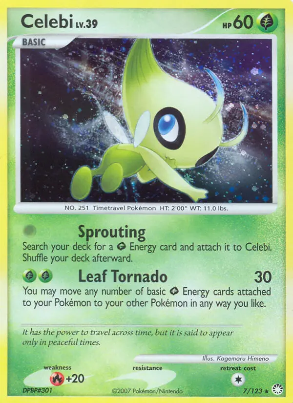 Celebi 7 card from Mysterious Treasures