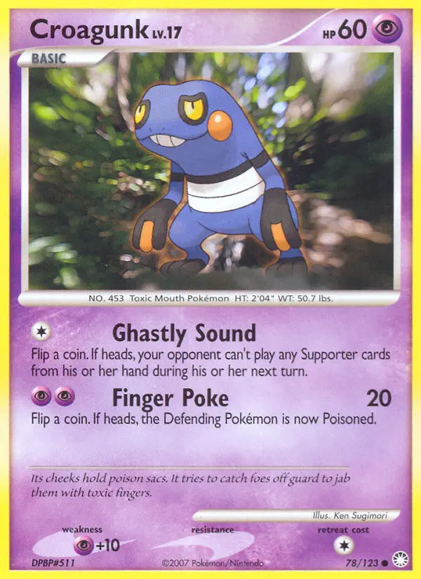 Croagunk 78 card from Mysterious Treasures