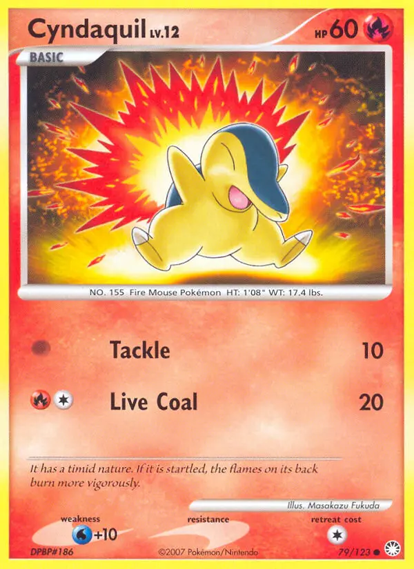 Cyndaquil 79 card from Mysterious Treasures