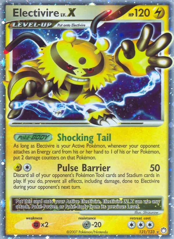 Electivire LV.X 121 card from Mysterious Treasures