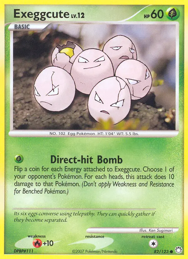 Exeggcute 82 card from Mysterious Treasures