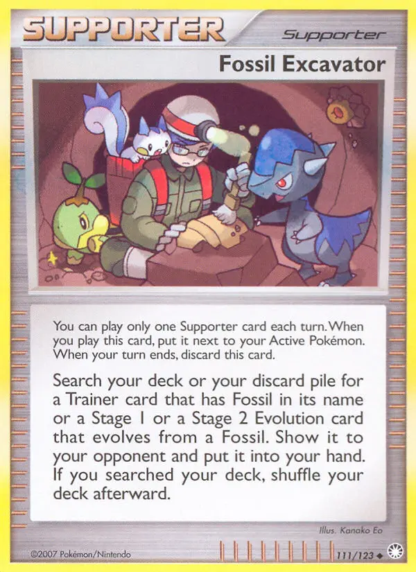 Fossil Excavator 111 card from Mysterious Treasures