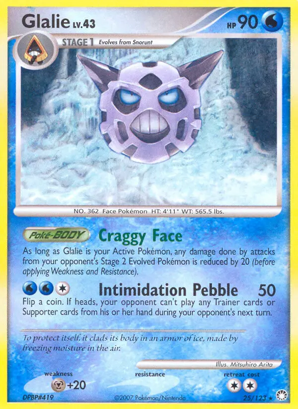 Glalie 25 card from Mysterious Treasures