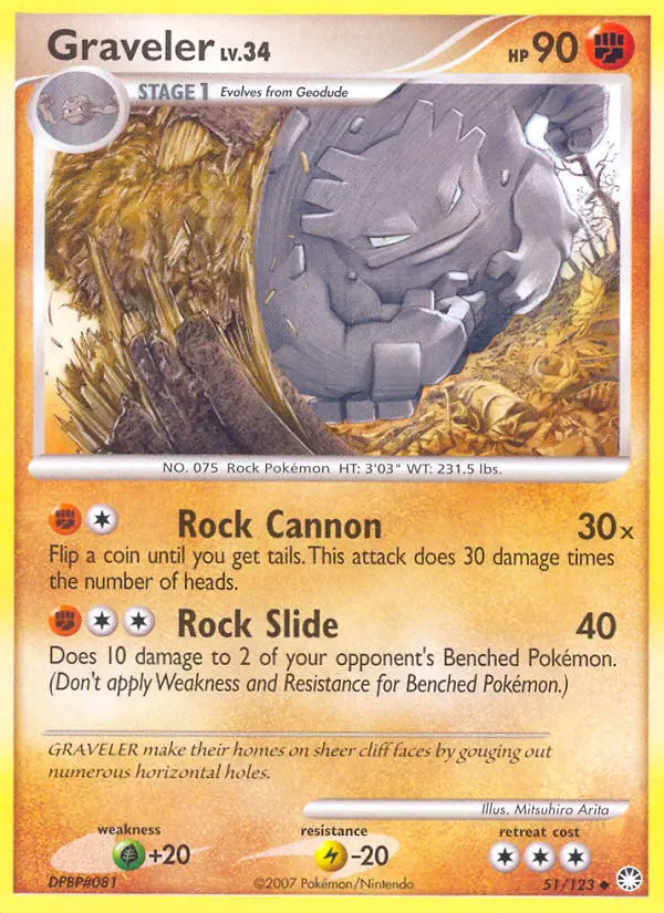 Graveler 51 card from Mysterious Treasures