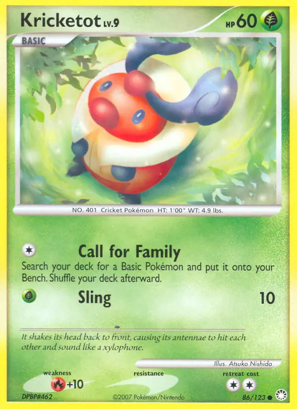 Kricketot 86 card from Mysterious Treasures