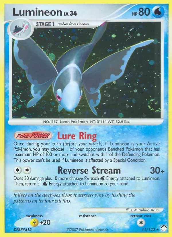 Lumineon 11 card from Mysterious Treasures