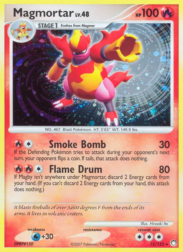 Magmortar 12 card from Mysterious Treasures
