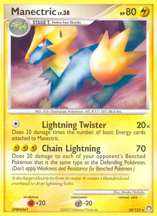 Manectric 28 card from Mysterious Treasures