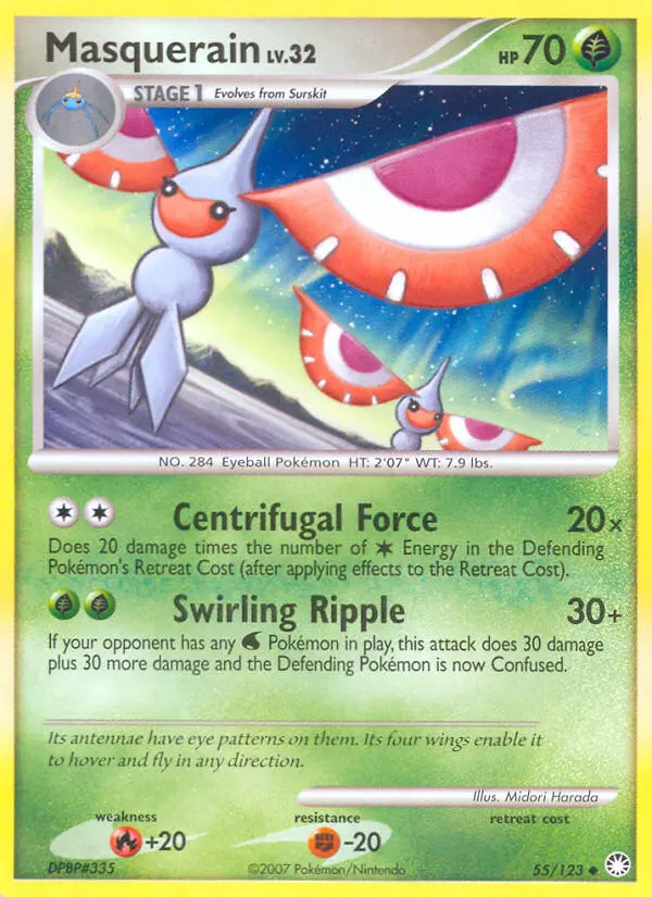 Masquerain 55 card from Mysterious Treasures