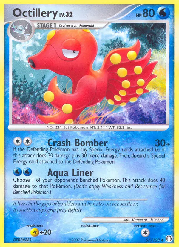 Octillery 57 card from Mysterious Treasures