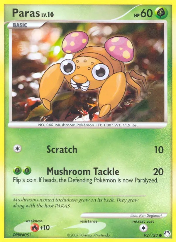 Paras 92 card from Mysterious Treasures