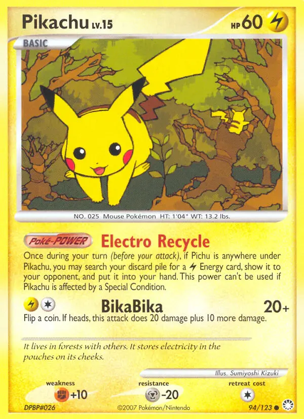 Pikachu 94 — Mysterious Treasures 94, Normal finish
