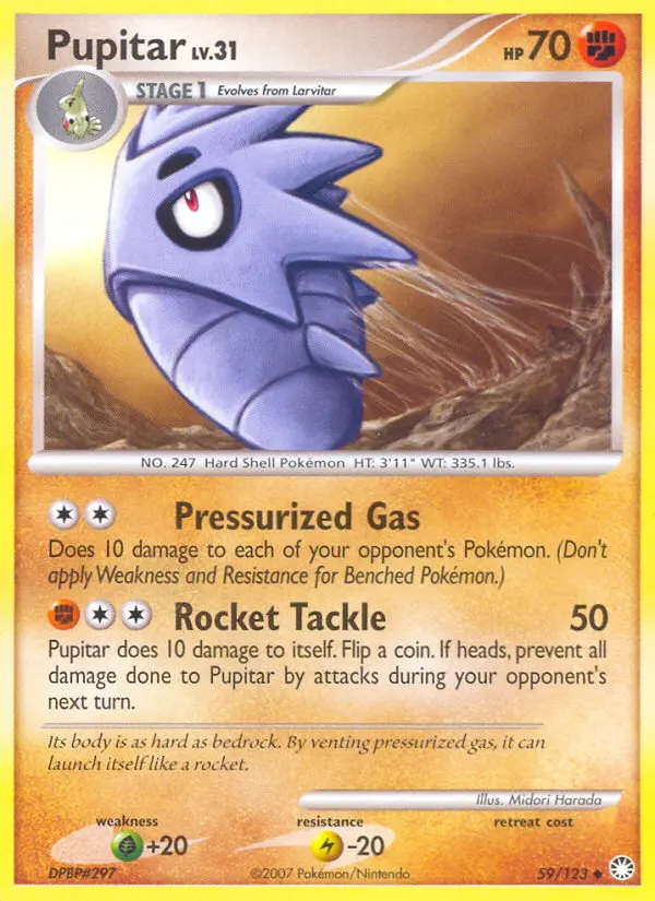 Pupitar 59 card from Mysterious Treasures