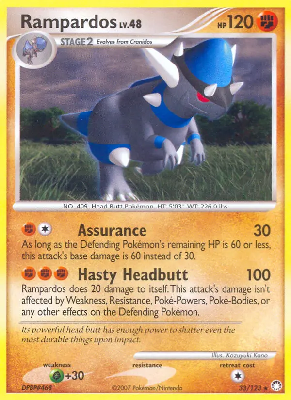 Rampardos 33 card from Mysterious Treasures