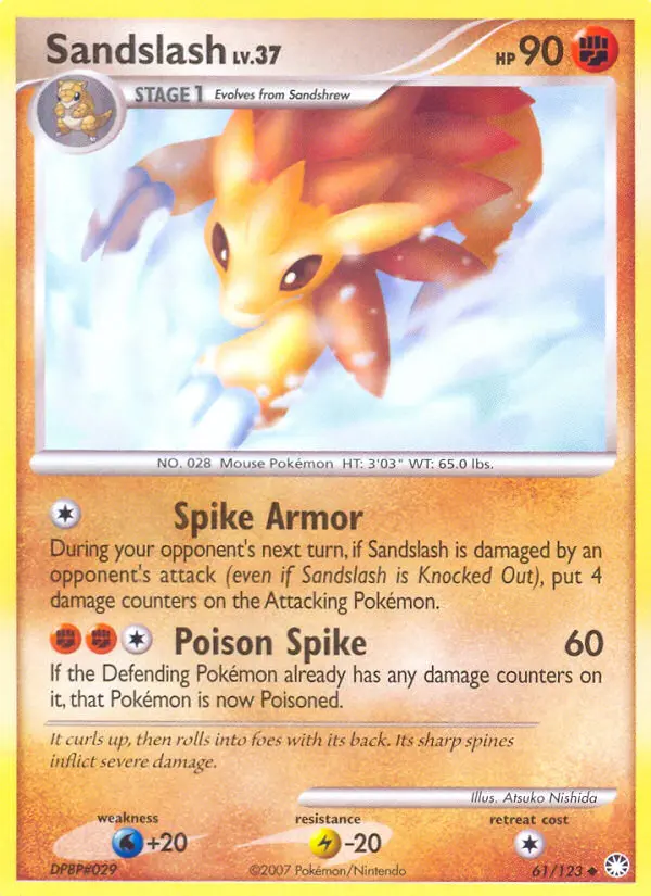 Sandslash 61 card from Mysterious Treasures