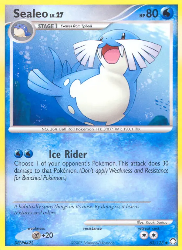 Sealeo 62 card from Mysterious Treasures