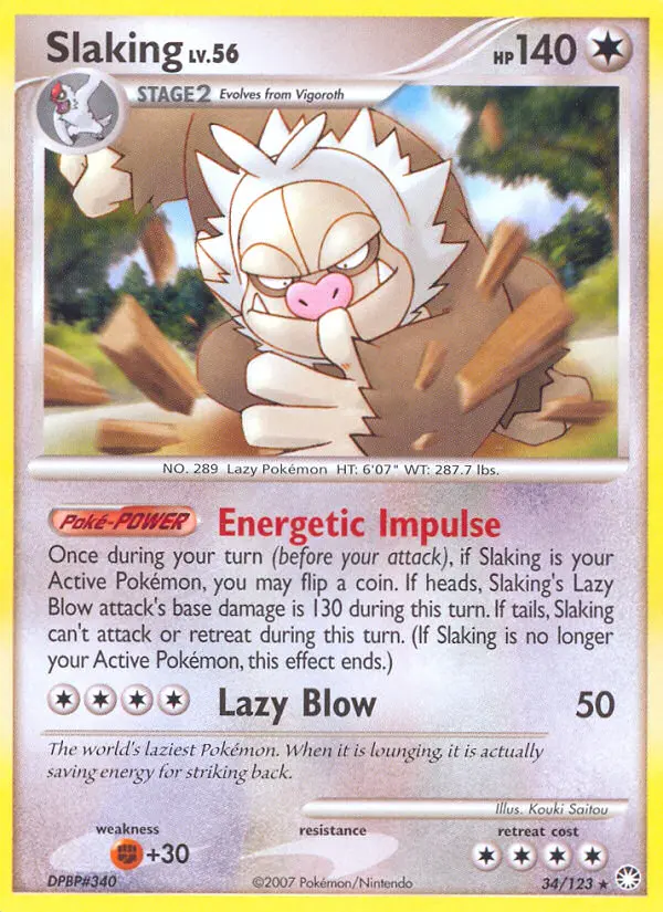 Slaking 34 card from Mysterious Treasures