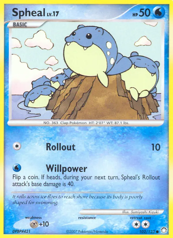 Spheal 102 card from Mysterious Treasures