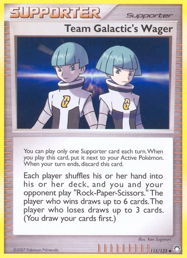 Team Galactic's Wager 115 card from Mysterious Treasures