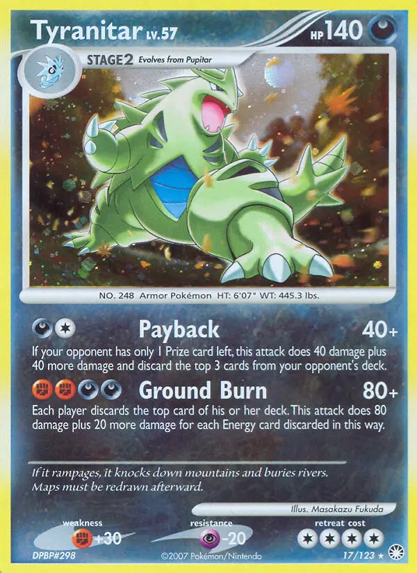 Tyranitar 17 card from Mysterious Treasures