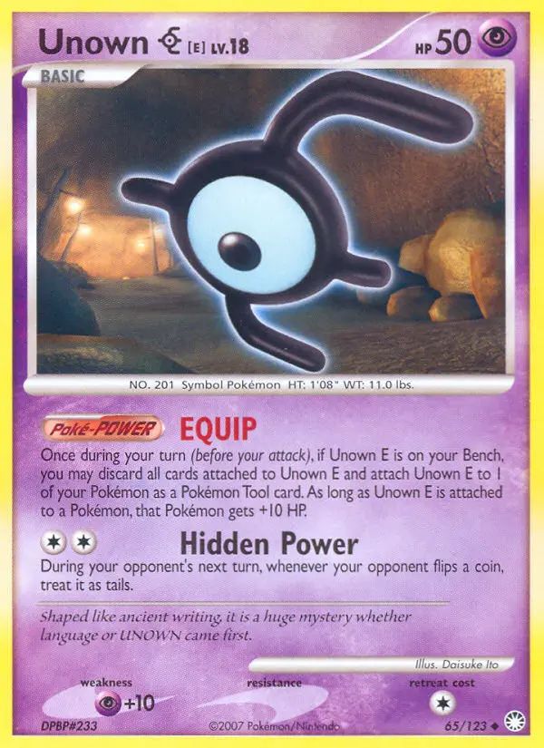 Unown [E] 65 card from Mysterious Treasures
