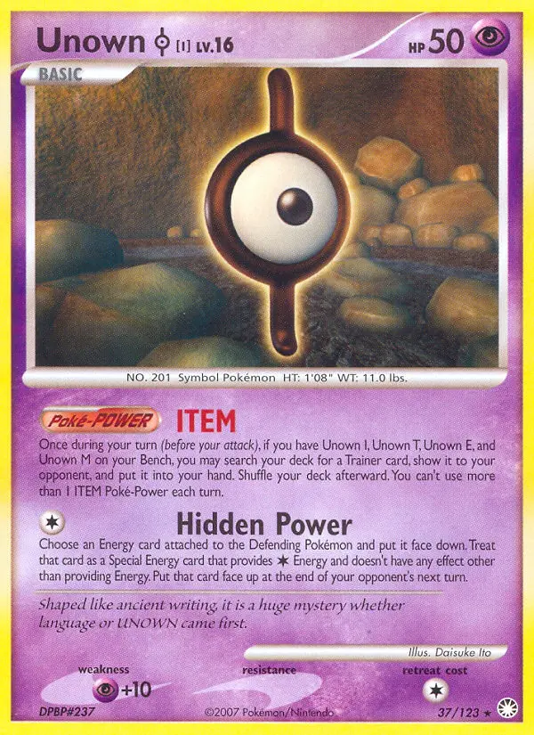 Unown [I] 37 card from Mysterious Treasures