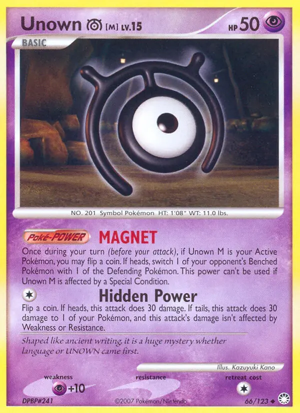 Unown [M] 66 card from Mysterious Treasures