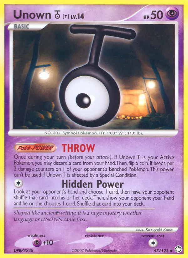 Unown [T] 67 card from Mysterious Treasures