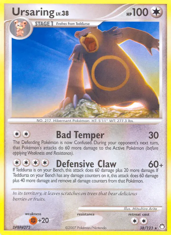 Ursaring 38 card from Mysterious Treasures