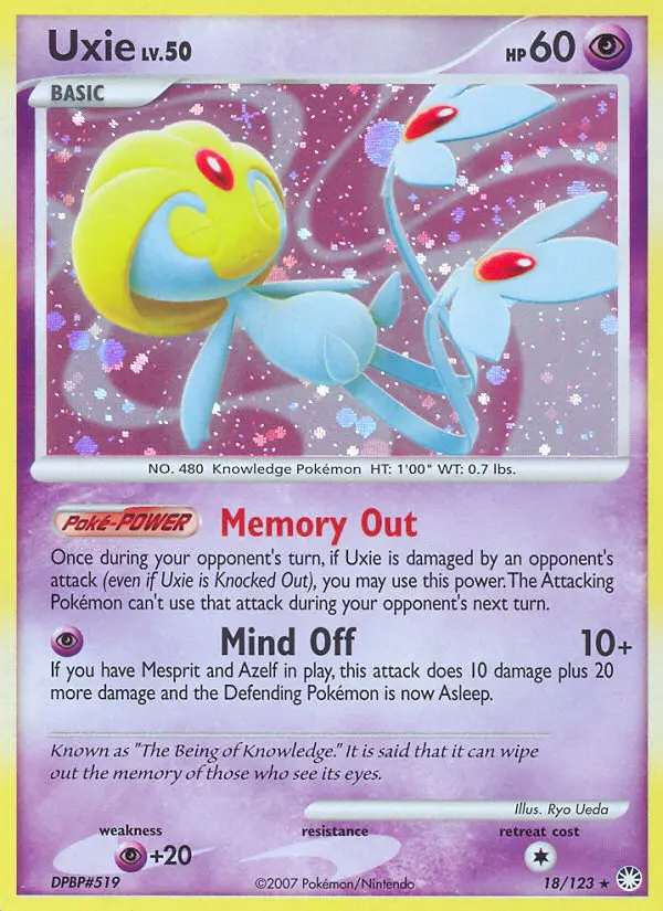 Uxie 18 card from Mysterious Treasures