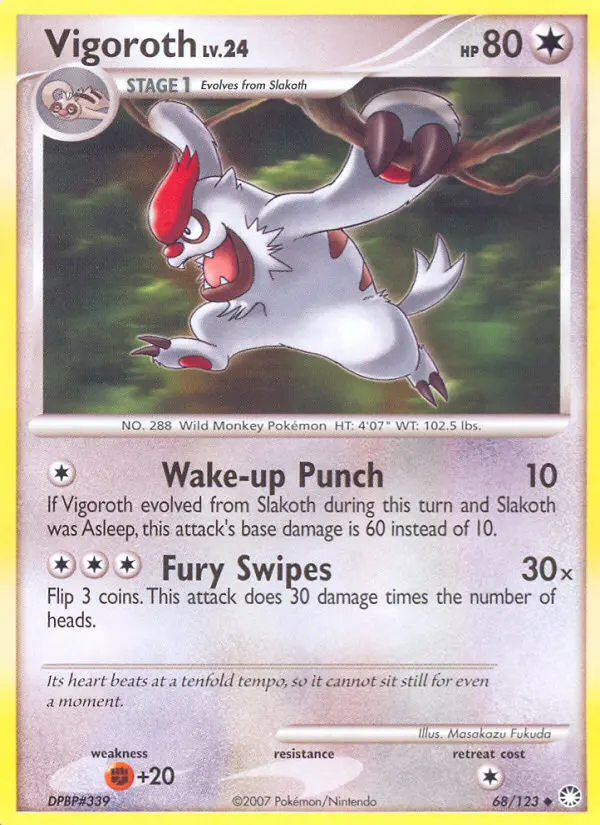 Vigoroth 68 card from Mysterious Treasures