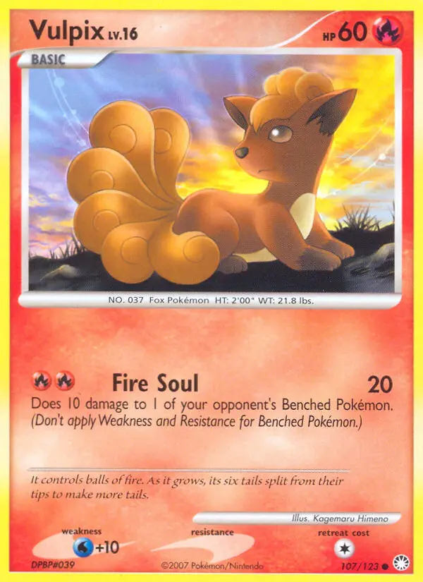 Vulpix 107 card from Mysterious Treasures