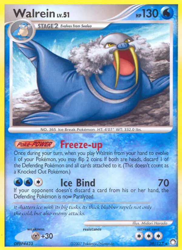 Walrein 39 card from Mysterious Treasures