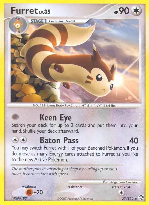 Furret 27 card from Secret Wonders