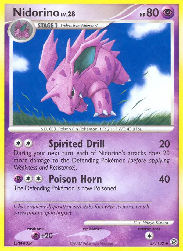 Nidorino 57 card from Secret Wonders