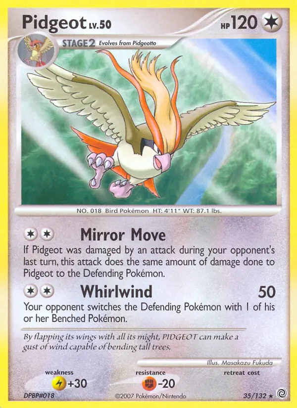 Pidgeot 35 card from Secret Wonders