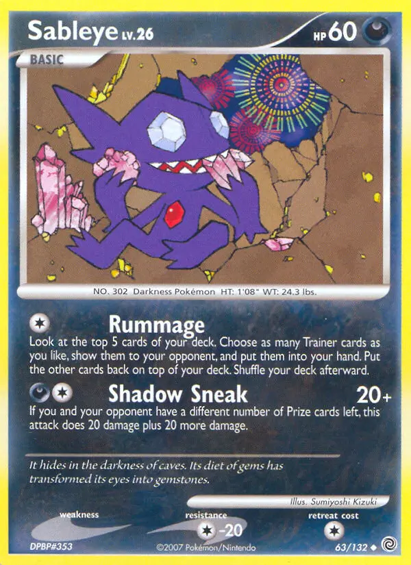Sableye 63 card from Secret Wonders